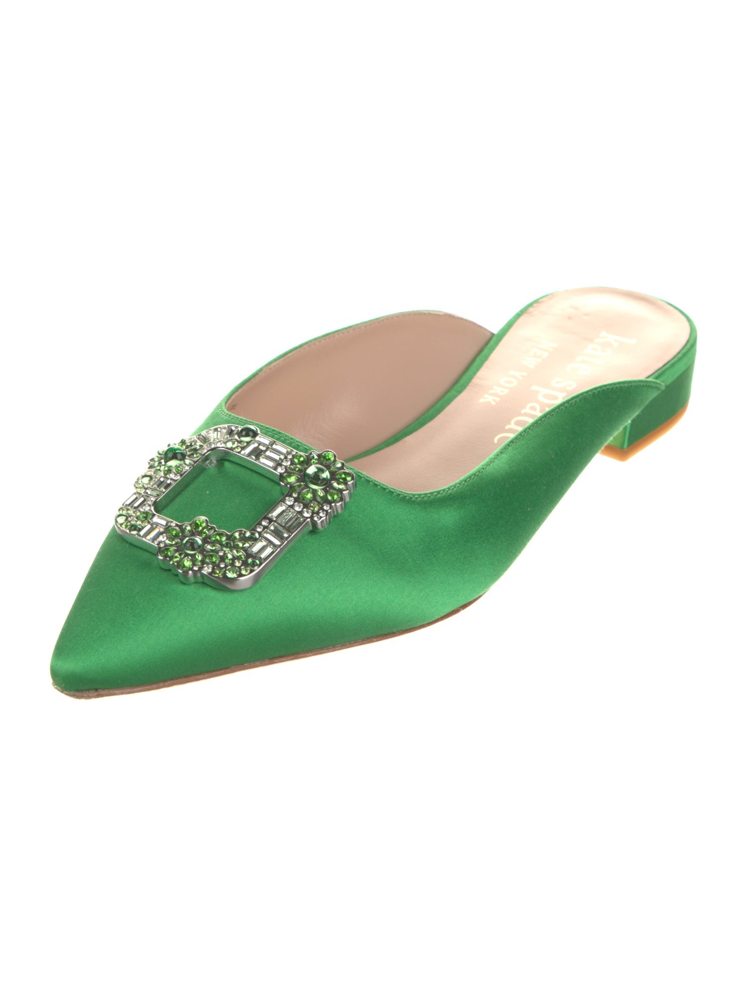 Kate Spade New York Satin Crystal Embellishments Mules